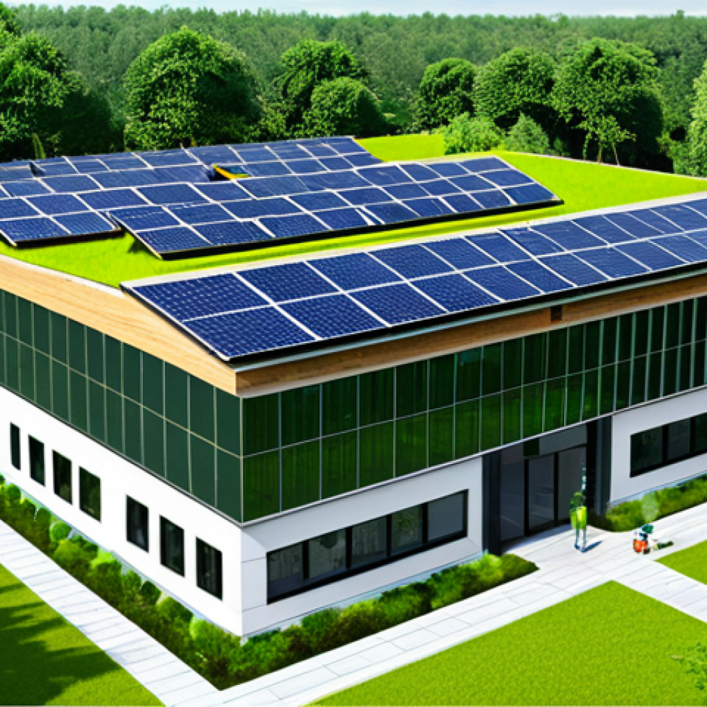 녹색 건축 인증 제도 분석 - Sustainable Building Design**
"Architectural rendering of a modern, energy-efficient building with ...