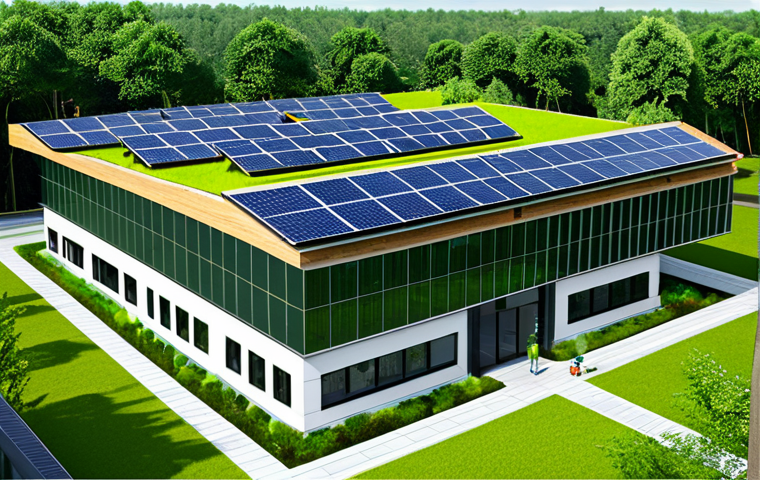 녹색 건축 인증 제도 분석 - Sustainable Building Design**
"Architectural rendering of a modern, energy-efficient building with ...