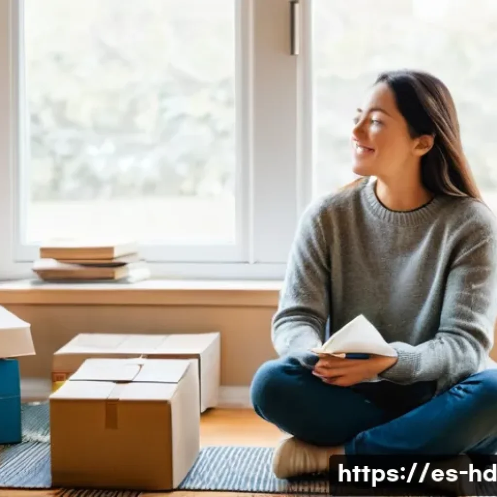 주거 전환기에서의 자원 재활용 전략 - **Prompt 1: The Conscious Decluttering Journey**
"A bright, sunlit living room with large window...