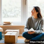 Home 22 주거 전환기에서의 자원 재활용 전략 - **Prompt 1: The Conscious Decluttering Journey**
"A bright, sunlit living room with large window...