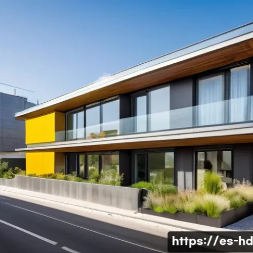 Home 31 친환경 주택의 가격 변동 분석 - A modern eco-friendly urban home in Madrid featuring solar panels on the roof, advanced thermal insu...