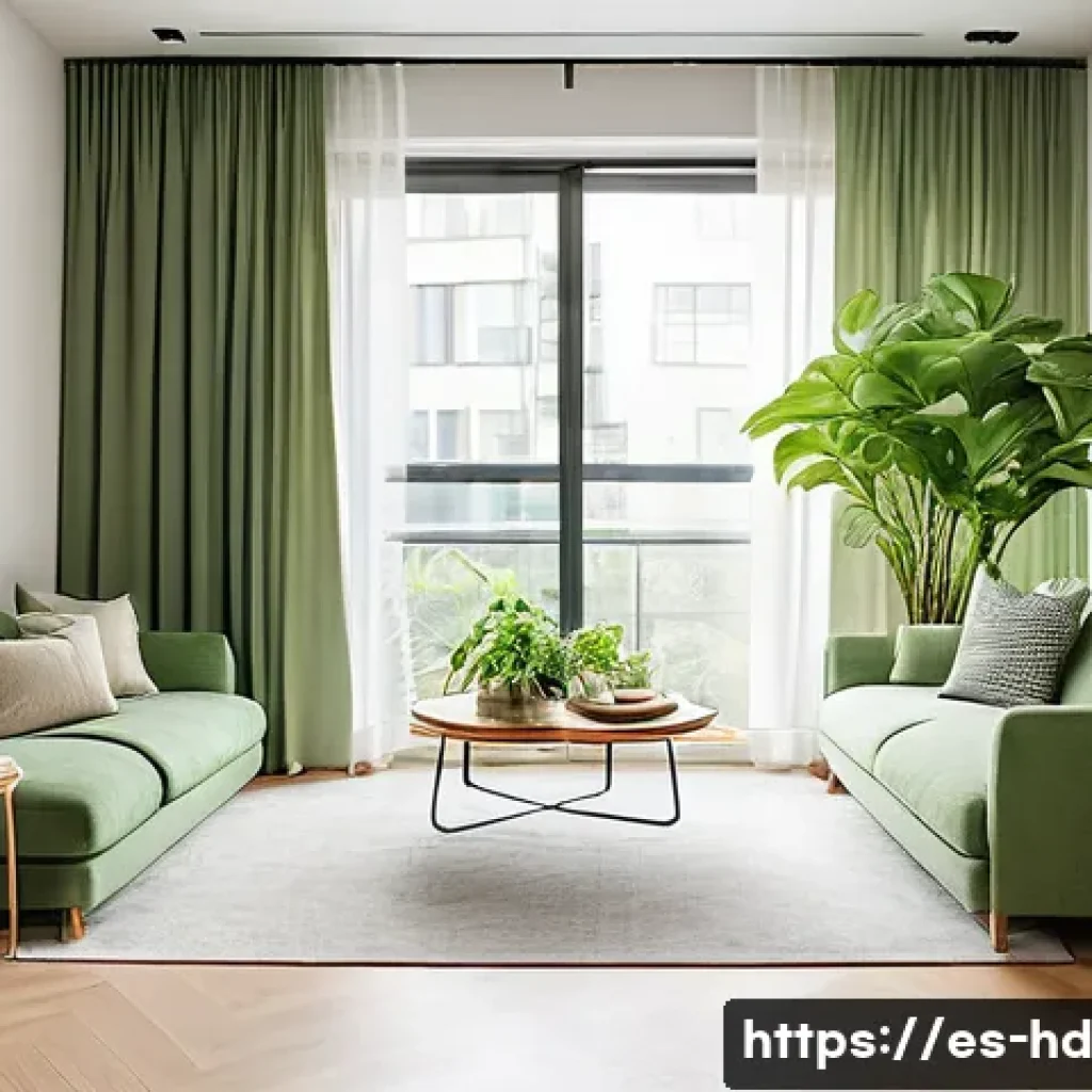 주거 전환기에서의 식물 기반 디자인 - A cozy small apartment interior featuring a lush vertical garden wall filled with diverse green plan...
